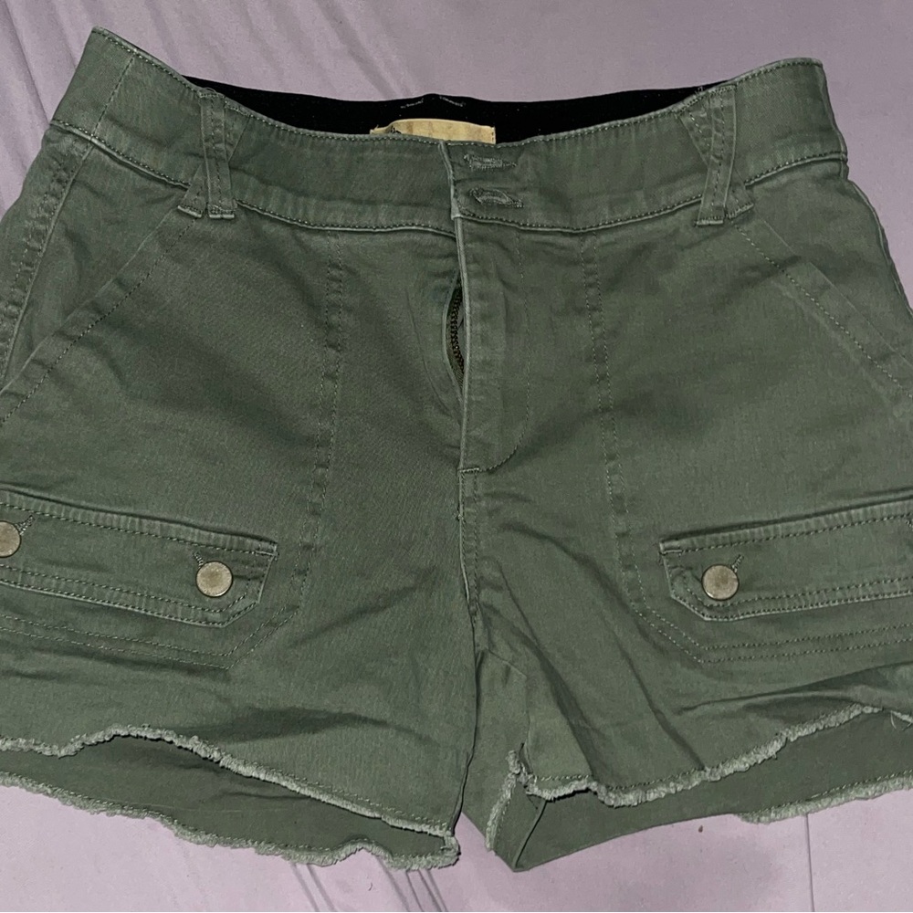 Y2K Democracy Short Shorts, Army Green High Waisted Size 6